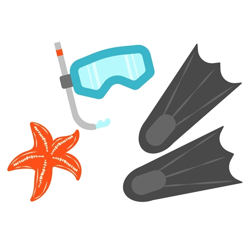 Summer Theme Snorkeling Accessories Transparent Sticker